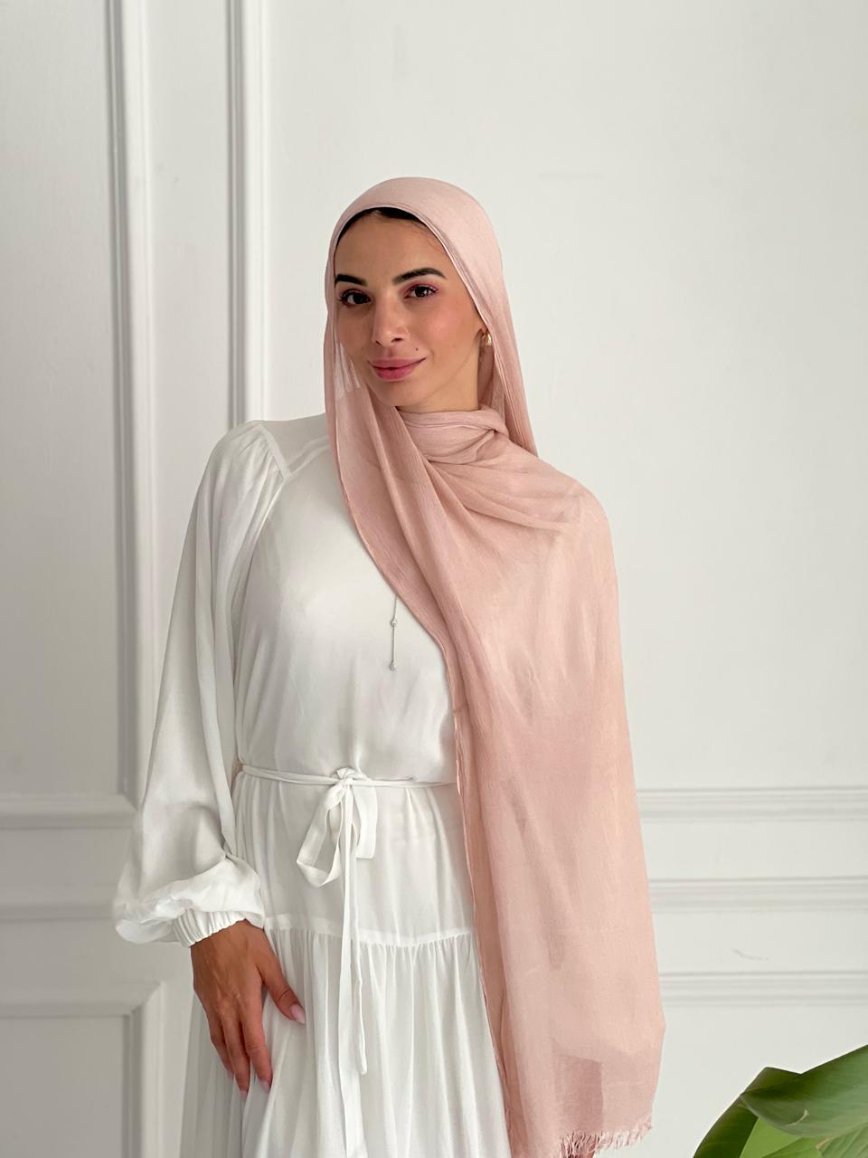 CRINKLE MODAL SCARF-NUDE