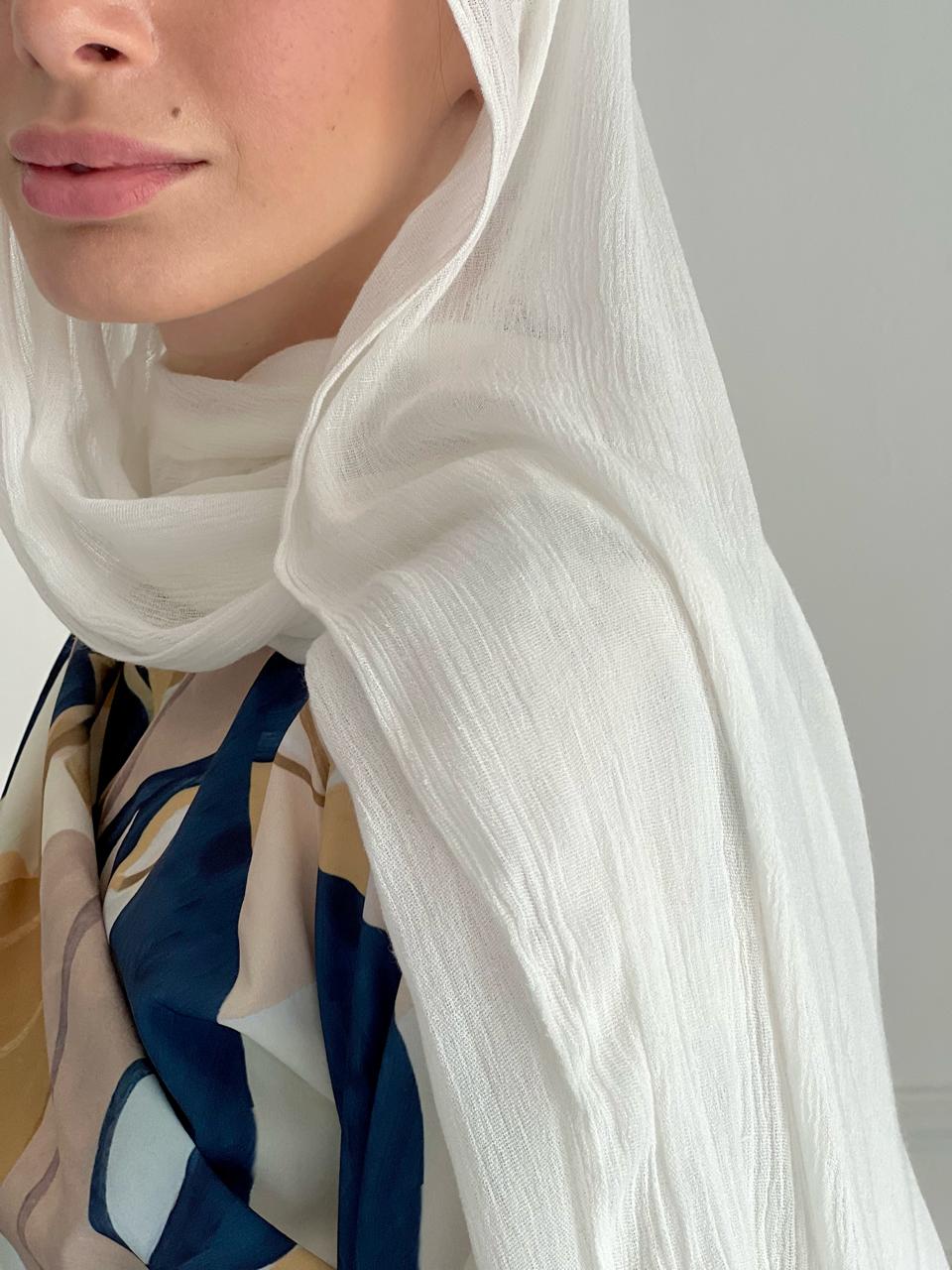 CRINKLE MODAL SCARF-OFF WHITE