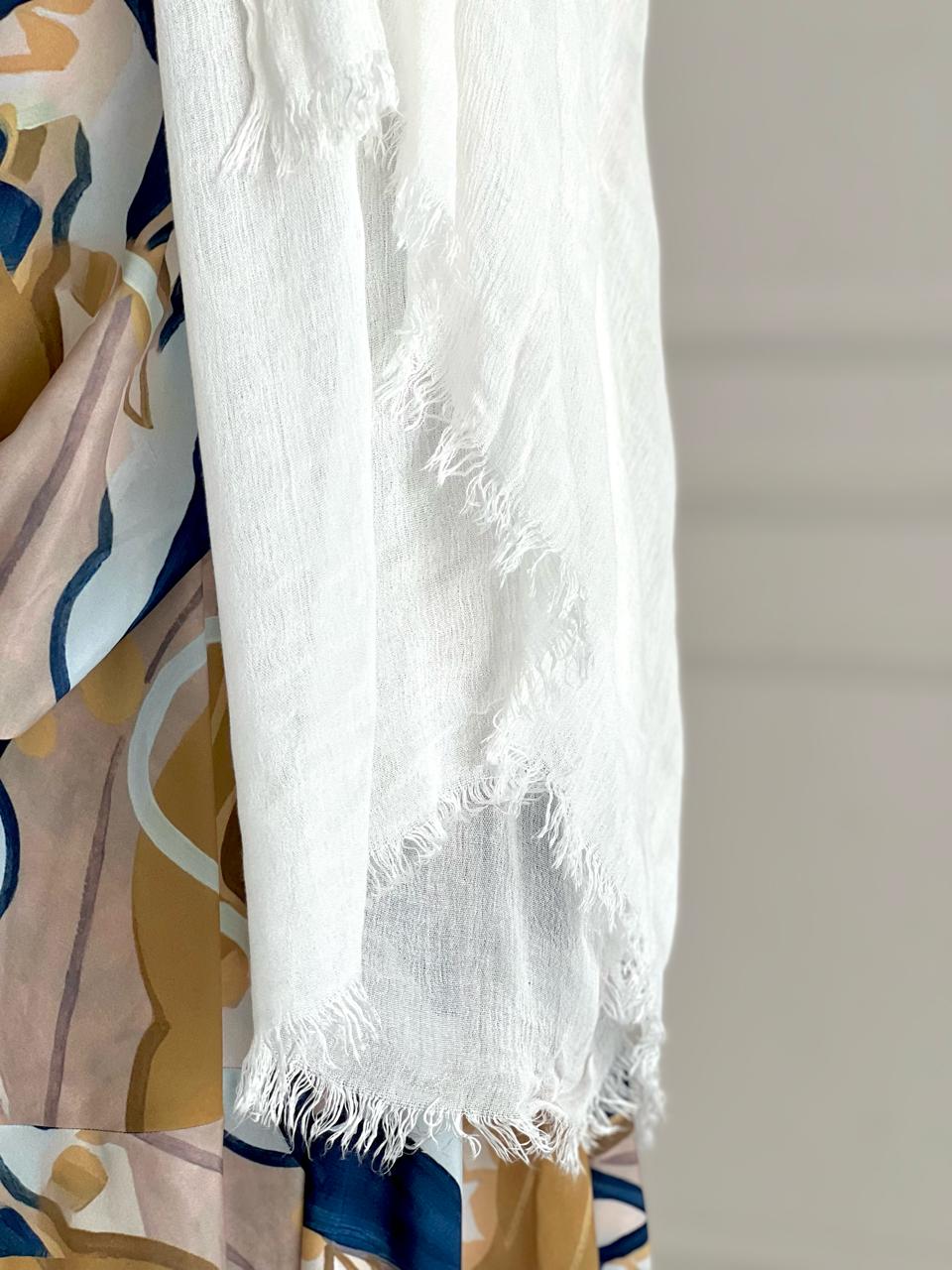 CRINKLE MODAL SCARF-OFF WHITE