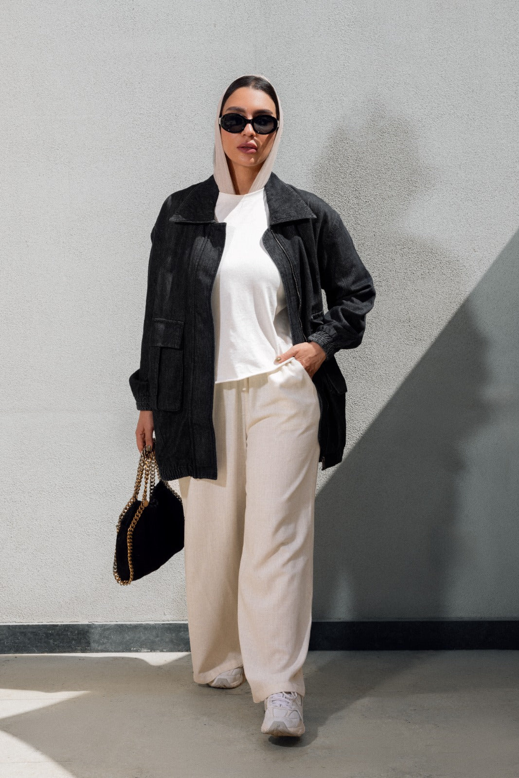 STRAIGHT LINEN PANTS- BEIGE