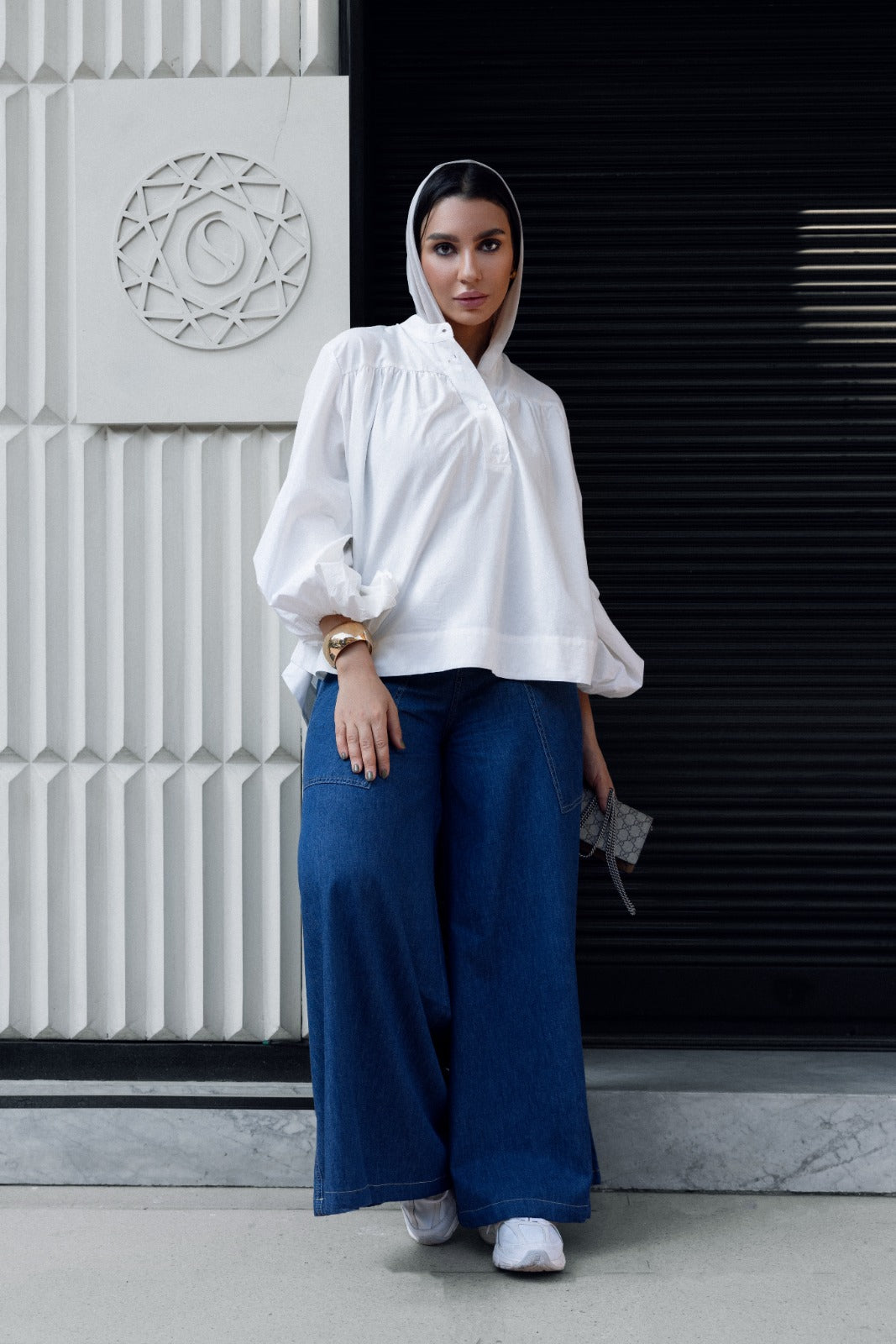 WIDE LEG TROUSERS WITH LONG POCKETS -BLUE