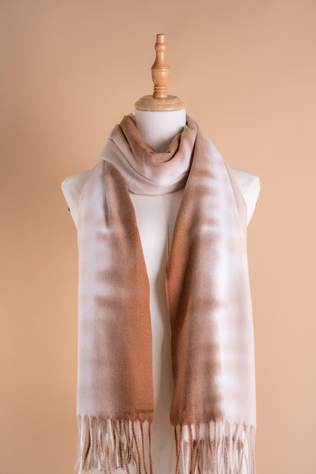 MIXED WOOL SCARF-BEIGE