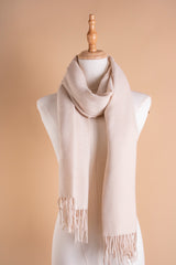 PLAIN WOOL SCARF-BEIGE