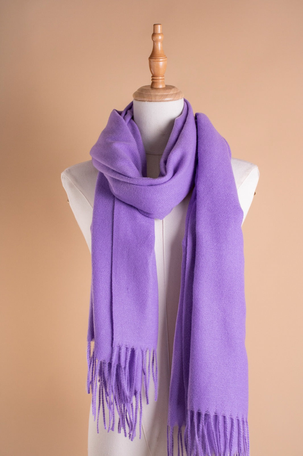 PLAIN WOOL SCARF-LILAC