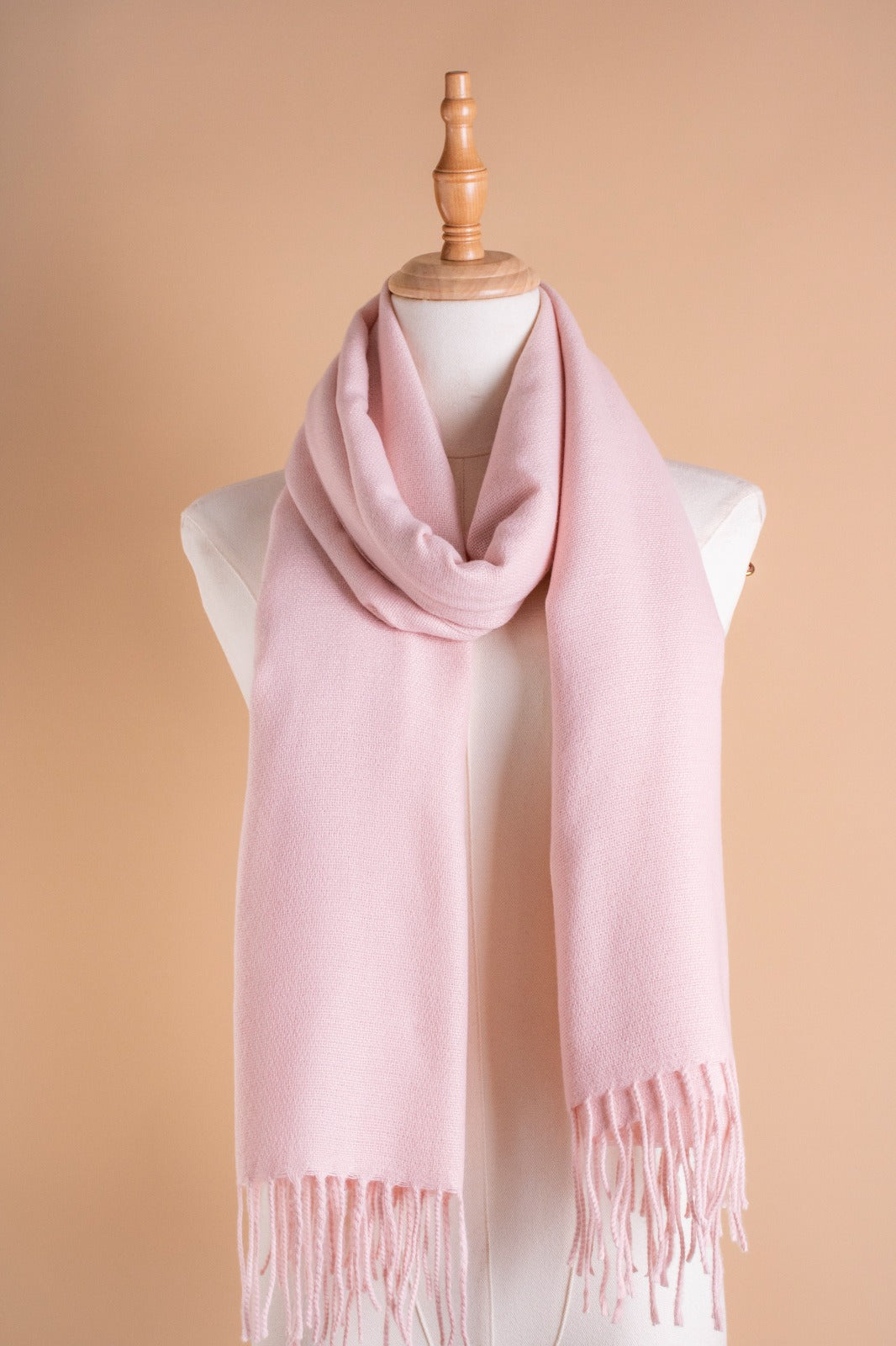 PLAIN WOOL SCARF-PINK