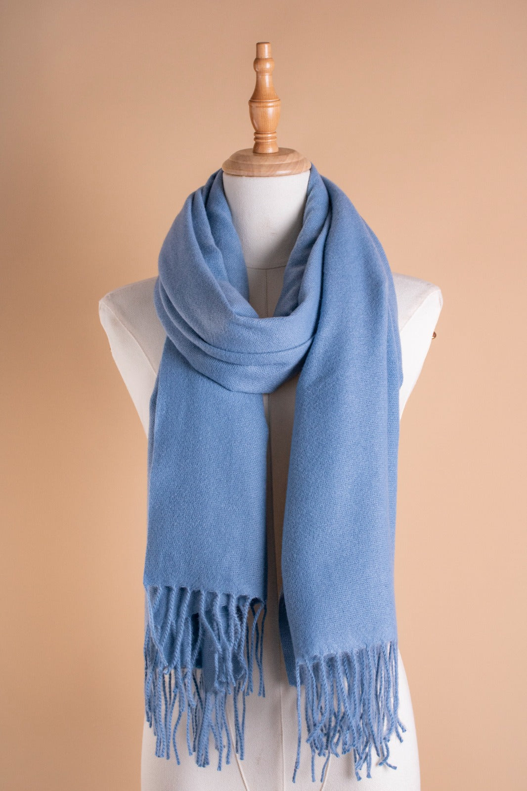 PLAIN WOOL SCARF-BABY BLUE