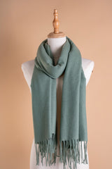 PLAIN WOOL SCARF-MINT GREEN