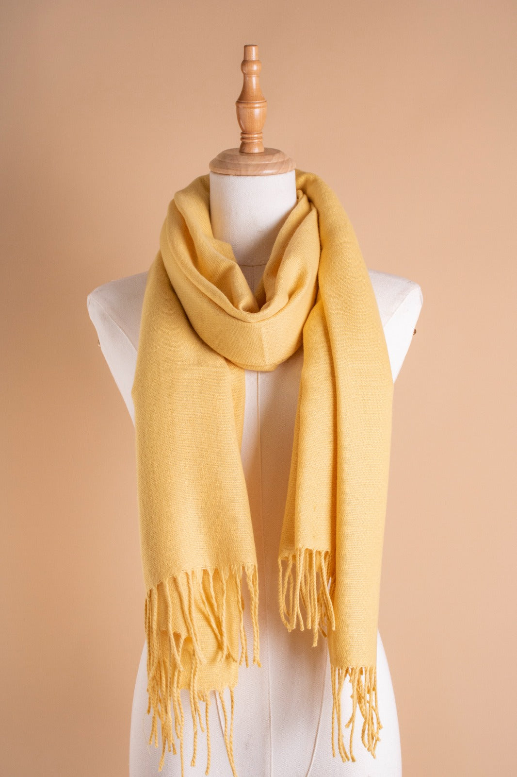 PLAIN WOOL SCARF-YELLOW