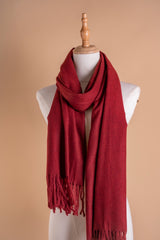 PLAIN WOOL SCARF-MAROON