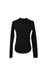 RIBBED BASIC TOP -BLACK