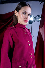 GOLD BUTTONS JACKET -Burgundy