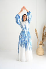 FLOWERED BLUE DRESS