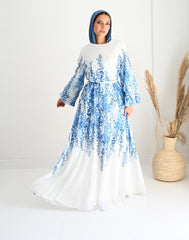 FLOWERED BLUE DRESS