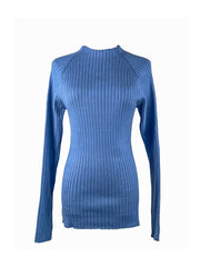 Basic Ribbed Knit Top-BABY BLUE