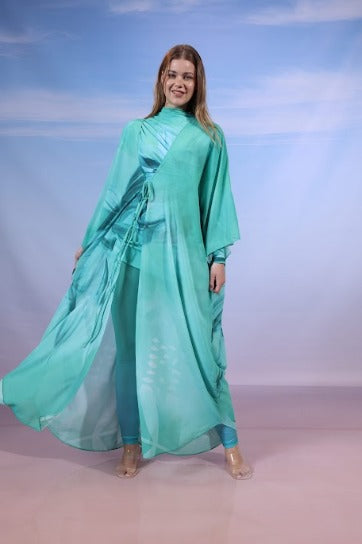 AQUA BLOOM SWIM KIMONO-LIGHT GREEN