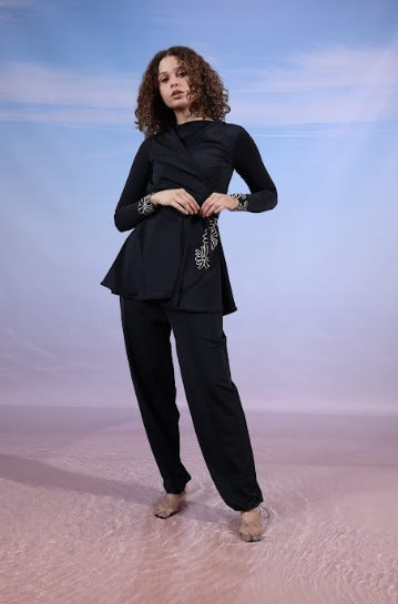 wide leg swimpant-BLACK ( PANTS ONLY )