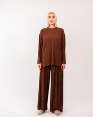 PLEATED PANT -BROWN