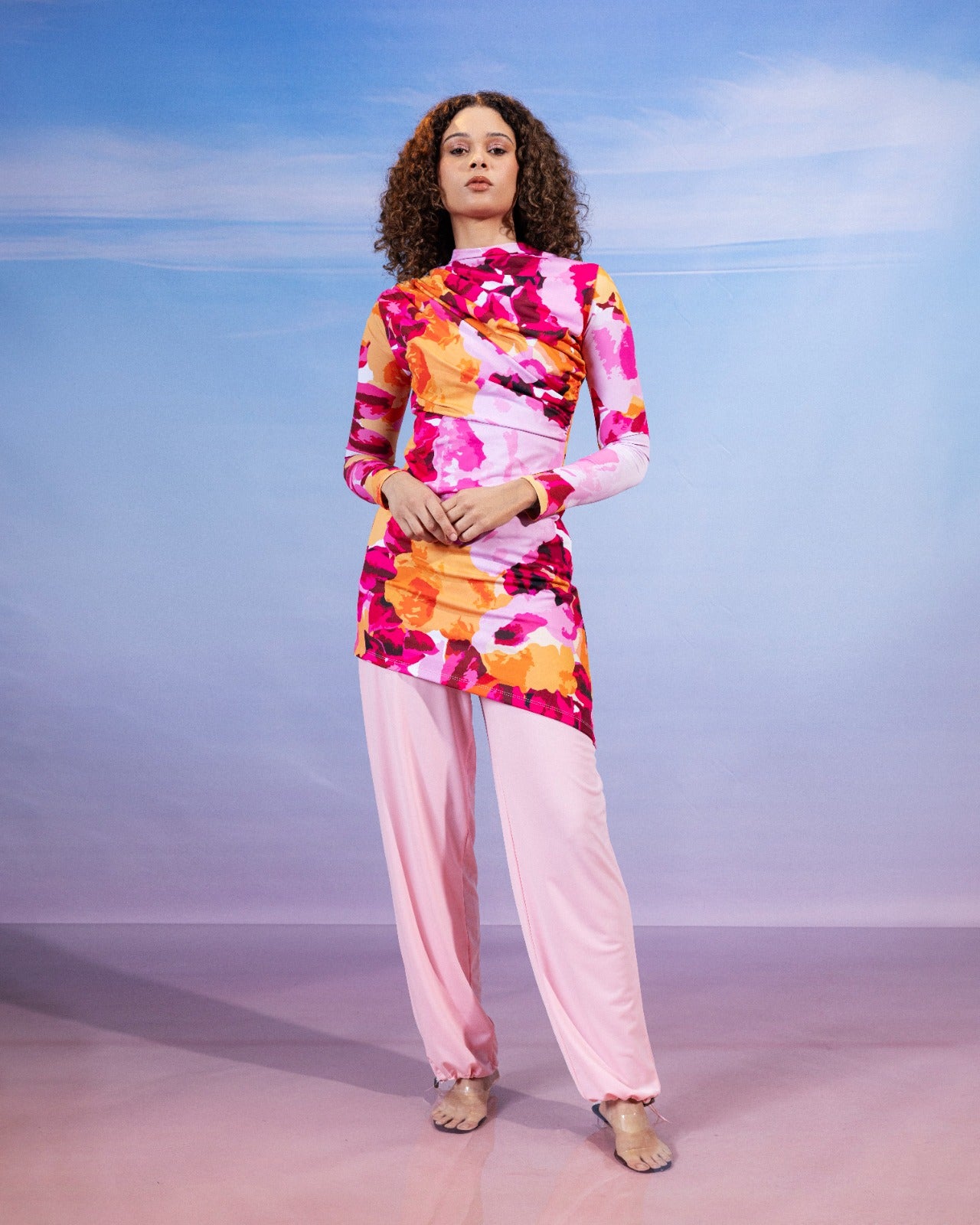 FRUITY MIST SWIMSUIT TOP-FOSHIA ( MODEST LOOK )