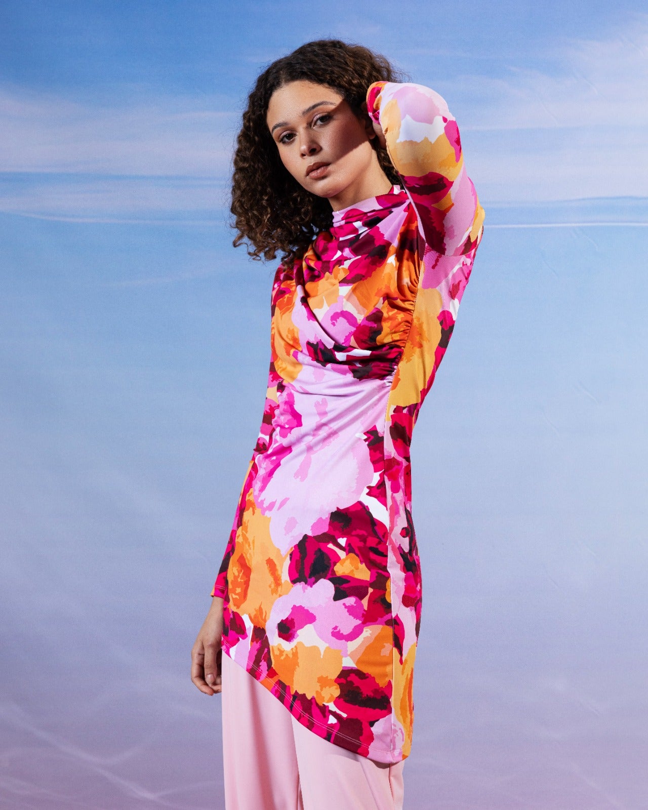 FRUITY MIST SWIMSUIT TOP-FOSHIA ( MODEST LOOK )