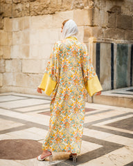 light yellow abaya