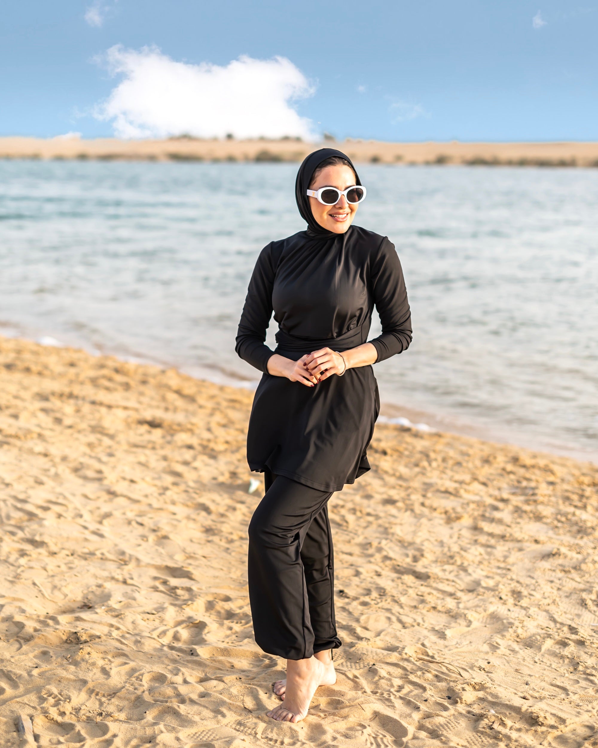 wide leg swimpant-BLACK ( PANTS ONLY )