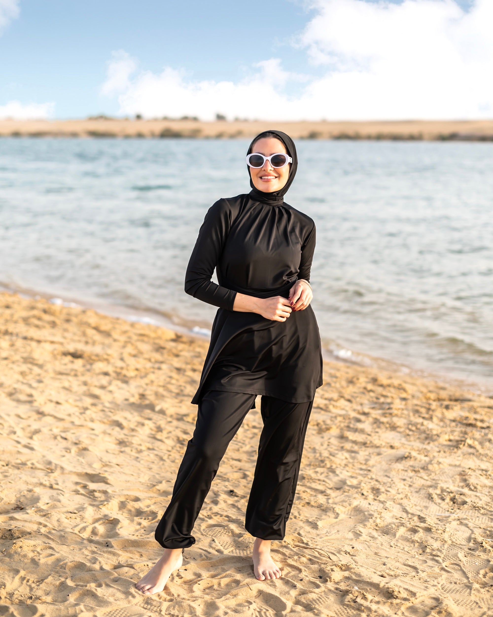 wide leg swimpant-BLACK ( PANTS ONLY )