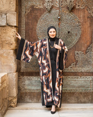 french crepe printed abaya