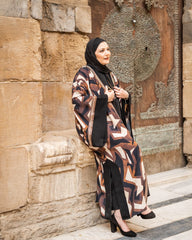 french crepe printed abaya